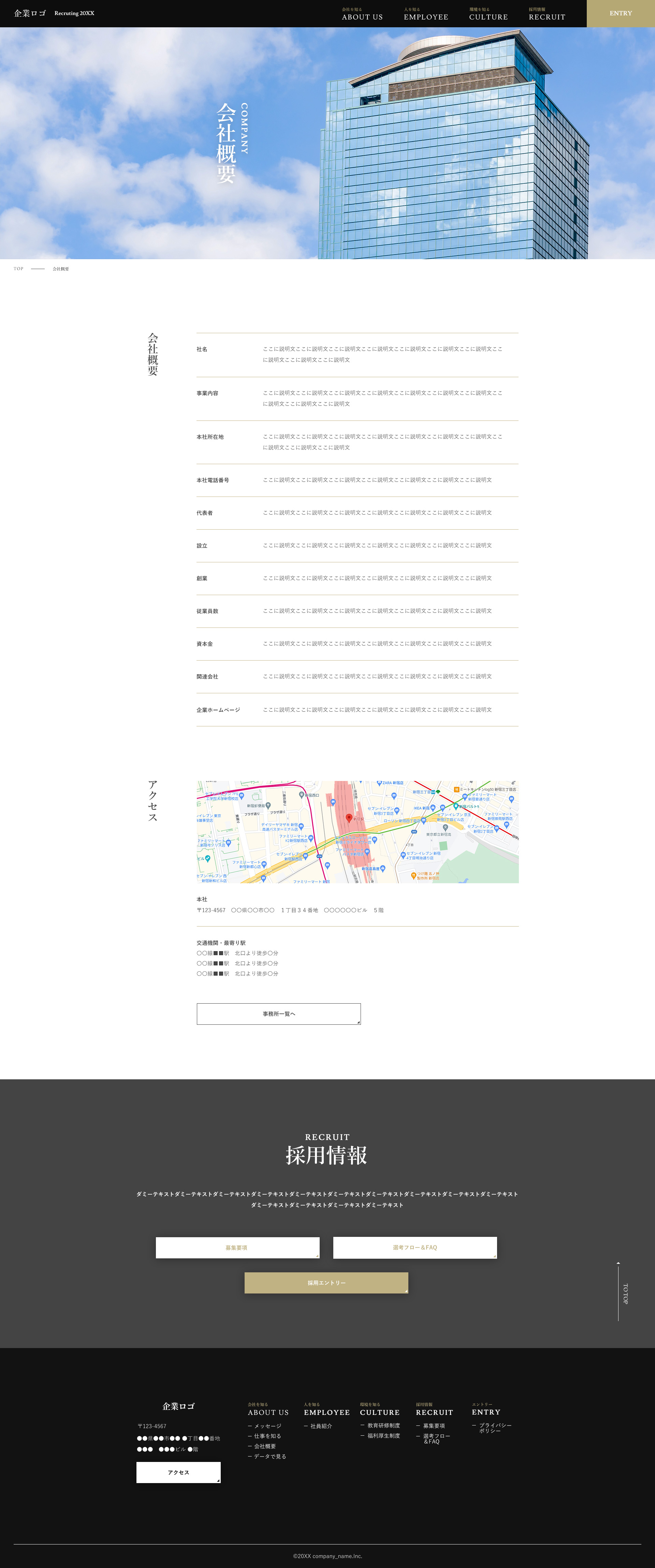 会社概要 ページ