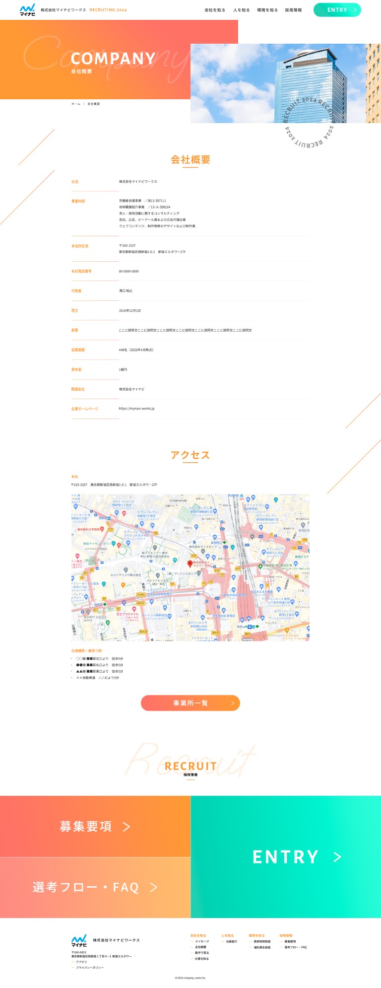 会社概要 ページ